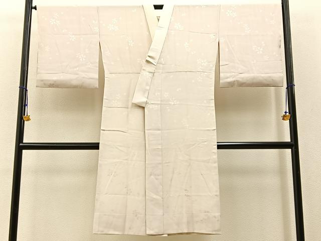 平和屋着物■長襦袢 無双仕立て 舞桜地紋 正絹 逸品 BAAW5531hj