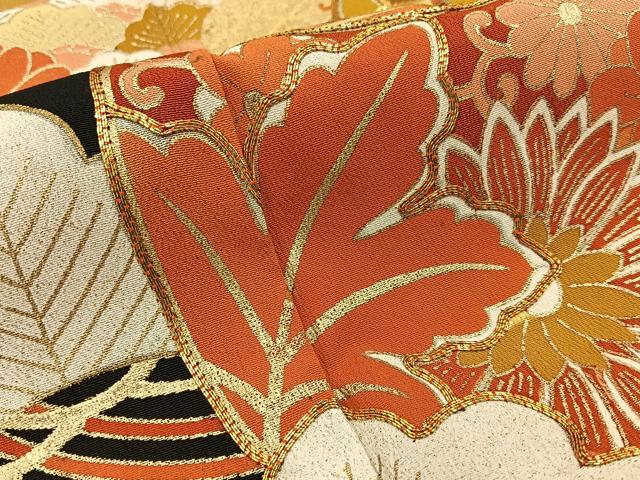 平和屋着物■豪華黒留袖 駒刺繍 糸巻き松花文 金彩 正絹 逸品 BAAW5541hj