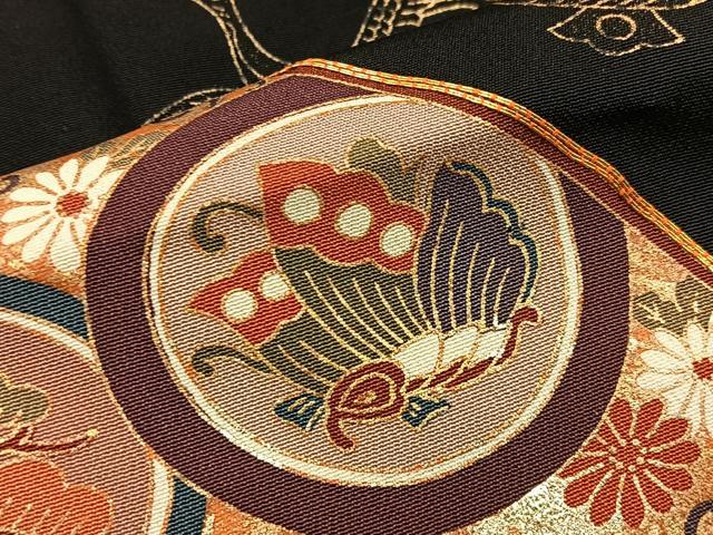 平和屋着物■豪華黒留袖 駒刺繍 扇面宝尽くし花蝶文 金彩 正絹 逸品 BAAW5547hj