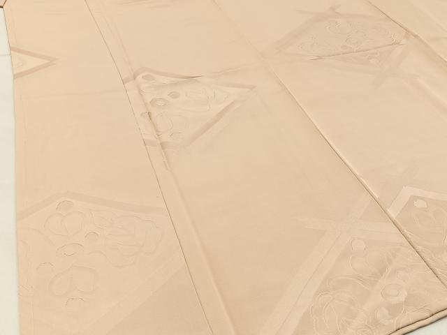 平和屋着物■上質な色無地 菱花地紋 洗柿色 正絹 逸品 BAAW5549hj