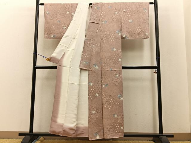平和屋着物■上質な小紋 辻が花 手描き 金彩 正絹 逸品 BAAW5550hj