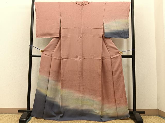 平和屋着物■訪問着 霞文 暈し染め 正絹 逸品 BAAW5555hj