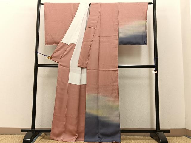 平和屋着物■訪問着 霞文 暈し染め 正絹 逸品 BAAW5555hj