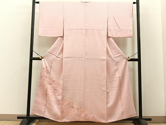 平和屋着物■色留訪問着 地紋起こし 梅笹文 暈し染め 正絹 逸品 BAAW5565hj
