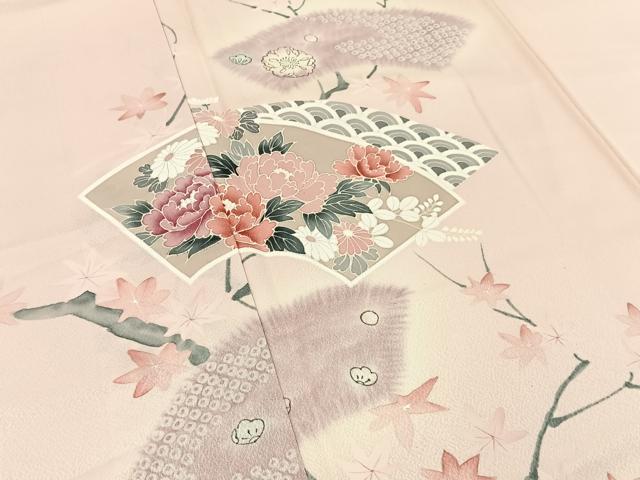 平和屋着物■訪問着 地紙枝花文 暈し染め 正絹 逸品 BAAW5573hj