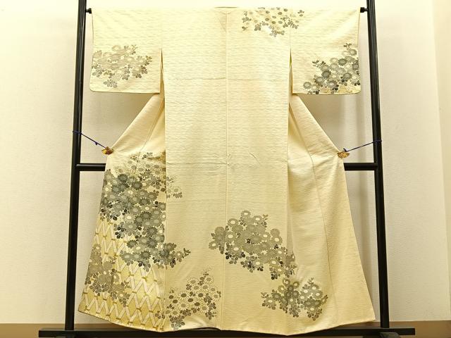 平和屋着物■訪問着 籬菊文 金彩 正絹 逸品 BAAW5595hj
