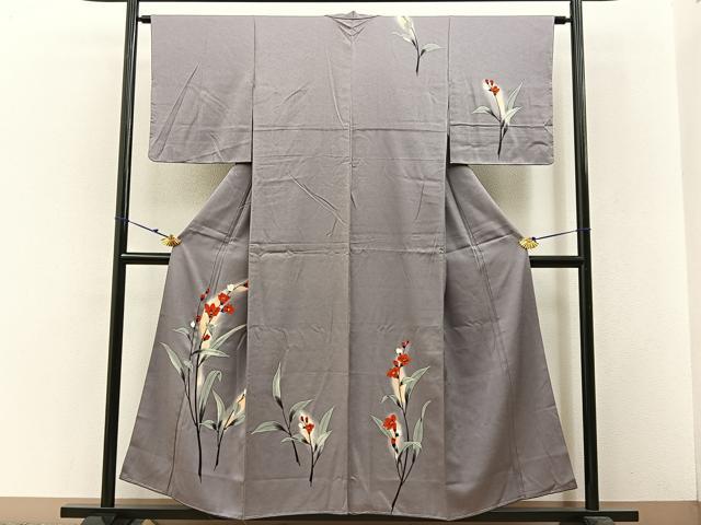 平和屋着物■訪問着 手描き 草花文 暈し染め 正絹 逸品 BAAW5603hj