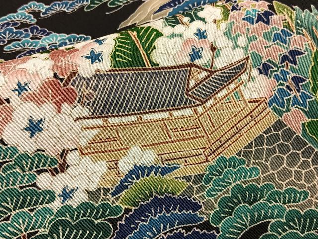 平和屋着物■豪華黒留袖 友禅 作家物 松竹梅風景文 正絹 逸品 BAAW5636hj