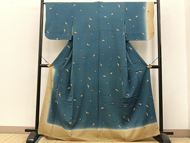 平和屋着物■訪問着 舞花文 暈し染め 金彩 正絹 逸品 BAAW5639hj