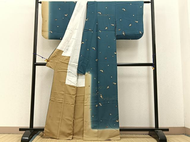 平和屋着物■訪問着 舞花文 暈し染め 金彩 正絹 逸品 BAAW5639hj