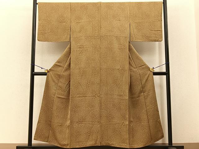 平和屋着物■上質な小紋 草葉シルエット 正絹 逸品 BAAW5648hj