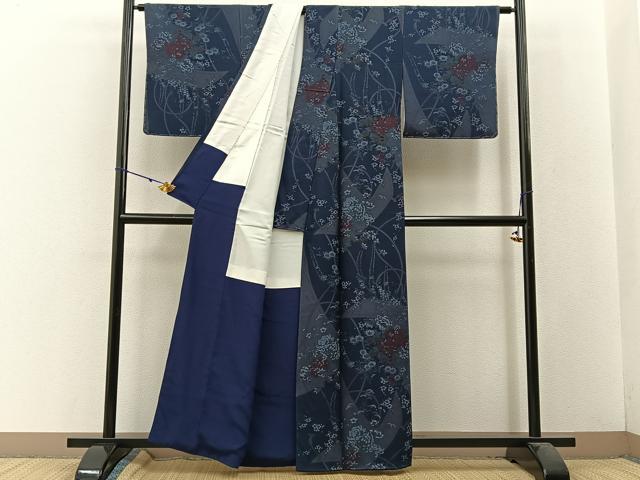 平和屋着物■上質な小紋 草花文 正絹 逸品 BAAW5661hj