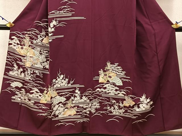 平和屋着物■訪問着 松竹梅 地紙花文 金彩 正絹 逸品 BAAW5675hj