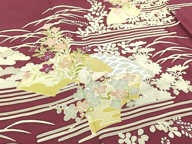 平和屋着物■訪問着 松竹梅 地紙花文 金彩 正絹 逸品 BAAW5675hj