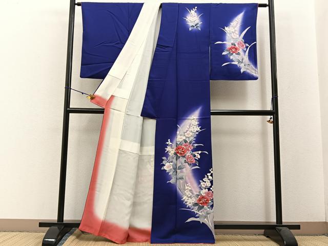 平和屋着物■訪問着 草花文 暈し染め 正絹 逸品 BAAW5691hj