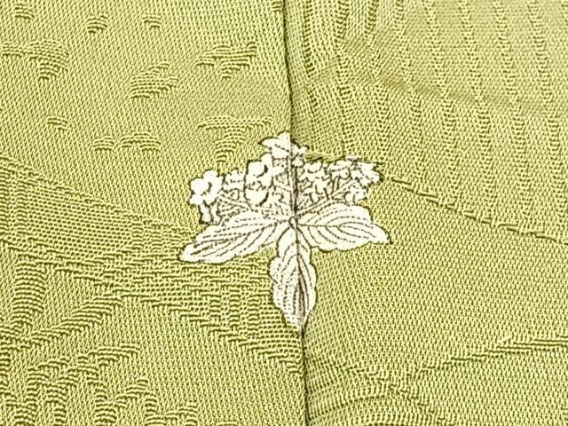 平和屋着物■上質な色無地 草花地紋 抹茶色 正絹 逸品 BAAW5696hj