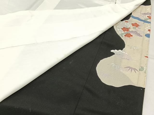 平和屋着物■豪華黒留袖 松竹梅 御所解文 正絹 逸品 BAAW5707hj