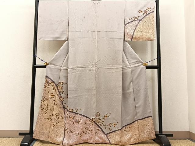 平和屋着物■訪問着 草花文 金彩 正絹 逸品 BAAW5731hj