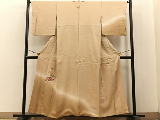 平和屋着物■訪問着 総刺繍 飾花文 暈し染め 金糸 正絹 逸品 BAAW5754hj