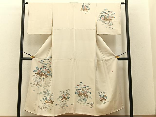 平和屋着物■訪問着 友禅 作家物 御所解文 正絹 逸品 BAAW5761hj