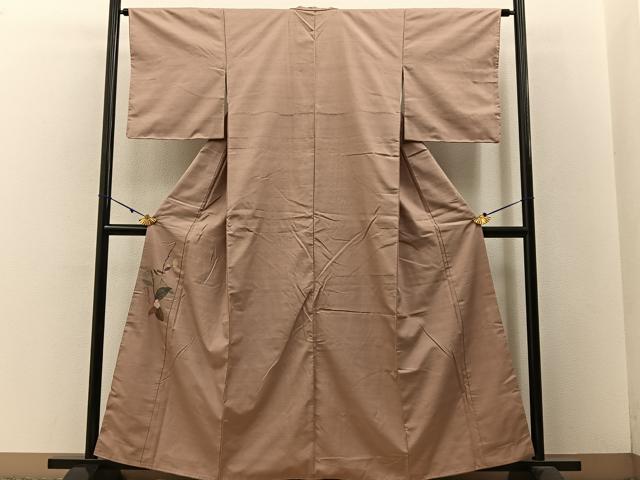 平和屋着物■色留訪問着 紬地 草花文 正絹 逸品 未使用 BAAW5768hj