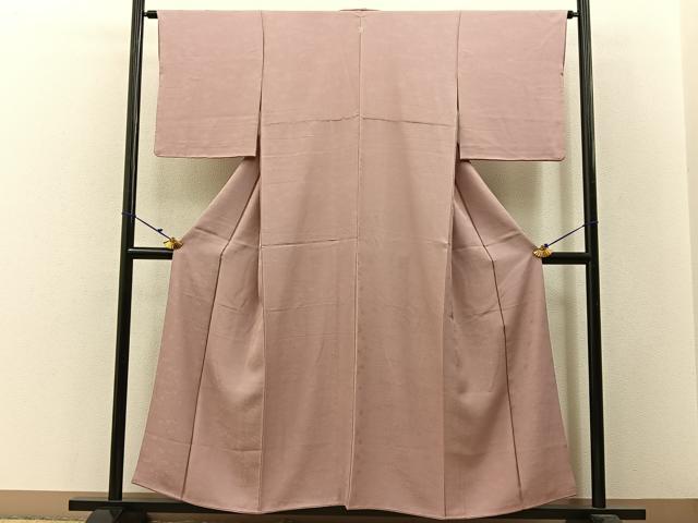 平和屋着物■上質な色無地 菊地紋 薄柿色 正絹 逸品 BAAW5781hj