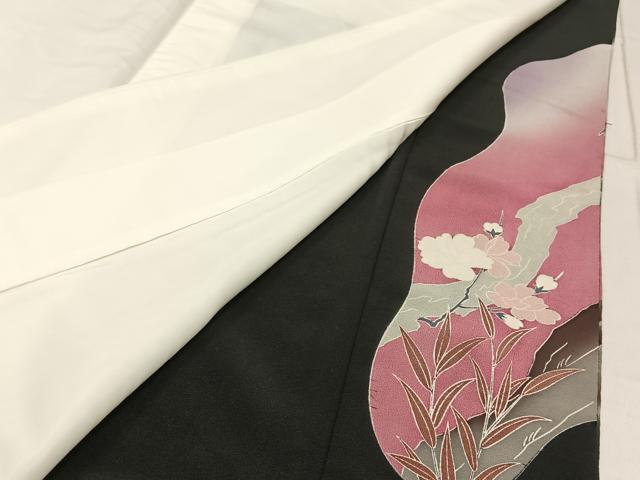 平和屋着物■豪華黒留袖 作家物 刺繍 花鳥文 暈し染め 金彩 正絹 逸品 BAAW5785hj