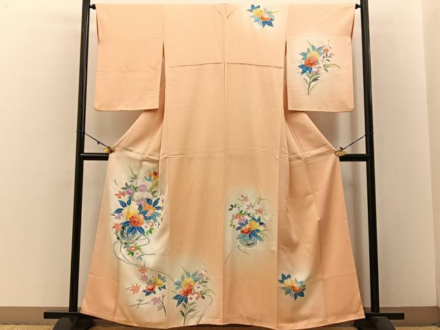 平和屋着物■訪問着 鏡裏花文 暈し染め 正絹 逸品 BAAW5796hj