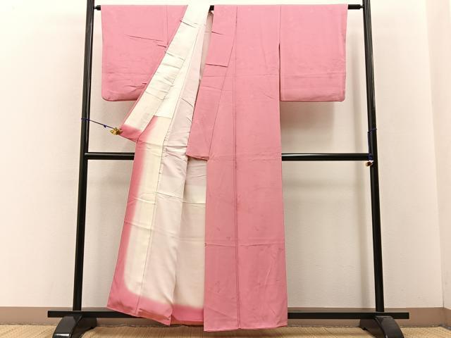 平和屋着物■上質な色無地 樹林地紋 薄紅色 正絹 逸品 BAAW5813hj