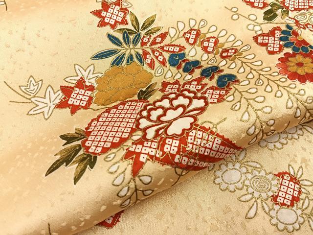 平和屋着物■上質な小紋 鹿の子花文 金彩 正絹 逸品 BAAW5820hj