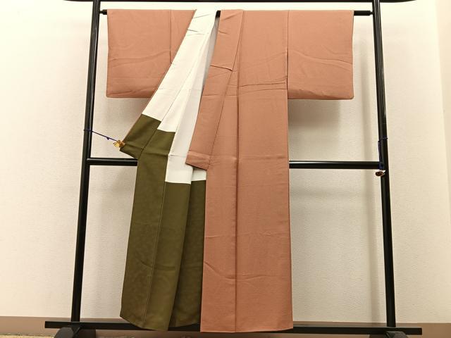 平和屋着物■上質な色無地 深支子色 正絹 逸品 BAAW5845hj