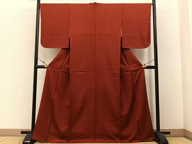 平和屋着物●人間国宝 初代 六谷梅軒(六谷紀久男)錐彫り 重要無形文化 財伊勢型紙 江戸小紋 菊 正絹 逸品 BAAW5851hj