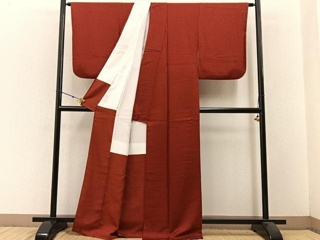 平和屋着物●人間国宝 初代 六谷梅軒(六谷紀久男)錐彫り 重要無形文化 財伊勢型紙 江戸小紋 菊 正絹 逸品 BAAW5851hj