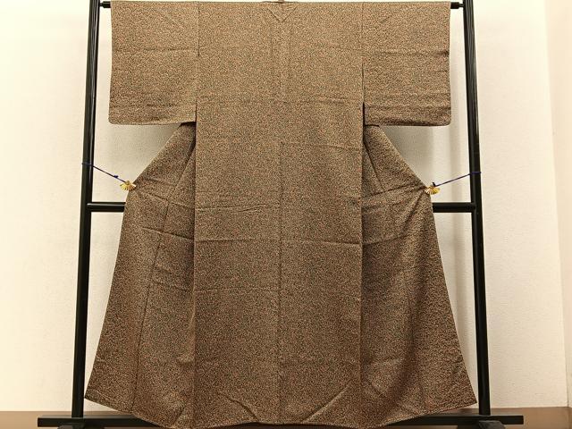 平和屋着物■上質な小紋 石畳文様 正絹 逸品 未使用 BAAW5857hj