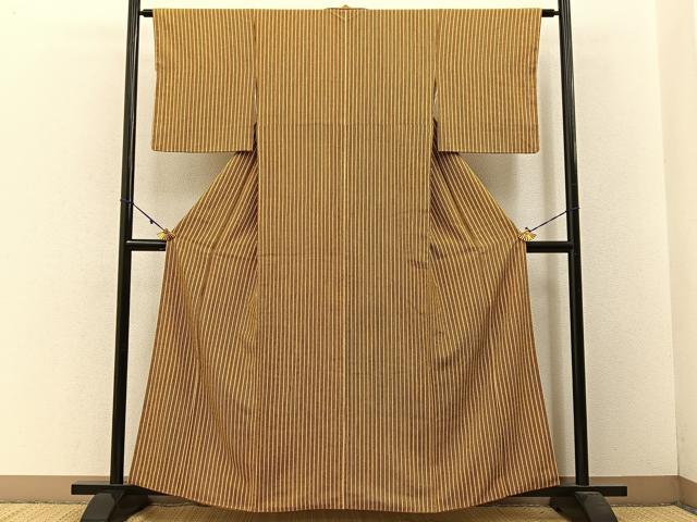 平和屋着物■上質な小紋 縞 正絹 逸品 BAAW5858hj