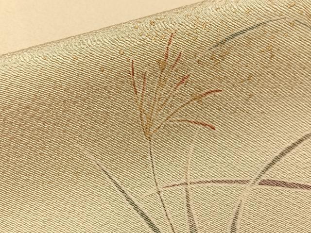 平和屋着物■訪問着 作家物 一珍染め 稲穂 金彩 鬼しぼ縮緬 正絹 逸品 未使用 BAAW5874hj