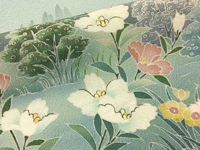 平和屋着物■訪問着 友禅 風景花文 暈し染め 正絹 逸品 BAAW5875hj