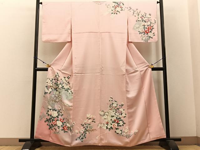 平和屋着物■訪問着 御所車花文 暈し染め 金彩 正絹 逸品 BAAW5879hj