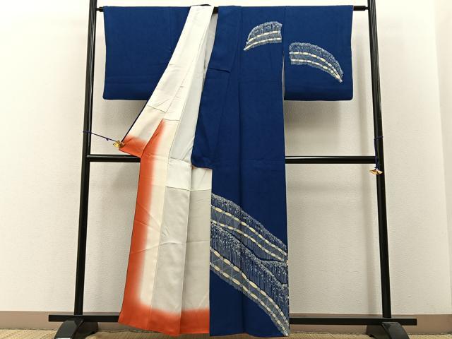 平和屋着物■訪問着 籬草葉文 正絹 逸品 BAAW5887hj