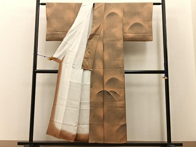 平和屋着物■訪問着 刺繍 重ね山文 暈し染め 正絹 逸品 BAAW5935hj