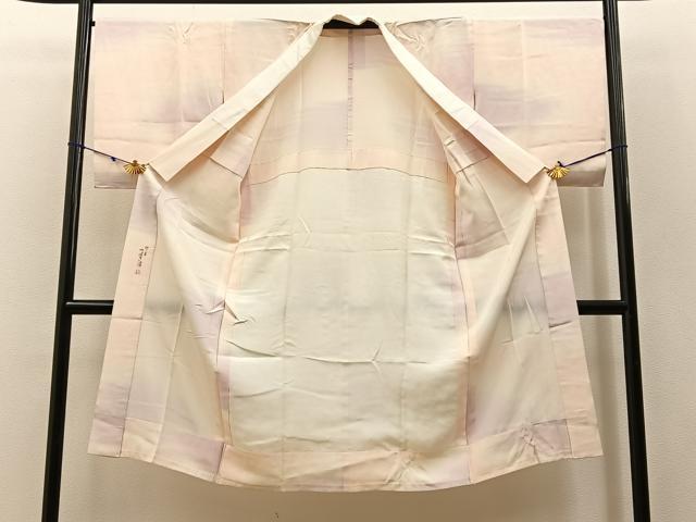 平和屋着物■長襦袢 無双仕立て 作家物 伊豆つばき染 霞文 暈し染め 正絹 逸品 BAAW5949hj