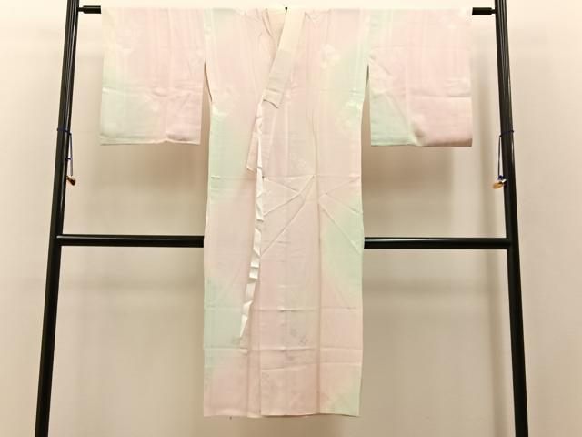 平和屋着物■長襦袢 無双仕立て 花蝶地紋 暈し染め 正絹 逸品 BAAW5951hj