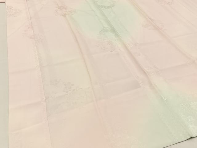 平和屋着物■長襦袢 無双仕立て 花蝶地紋 暈し染め 正絹 逸品 BAAW5951hj