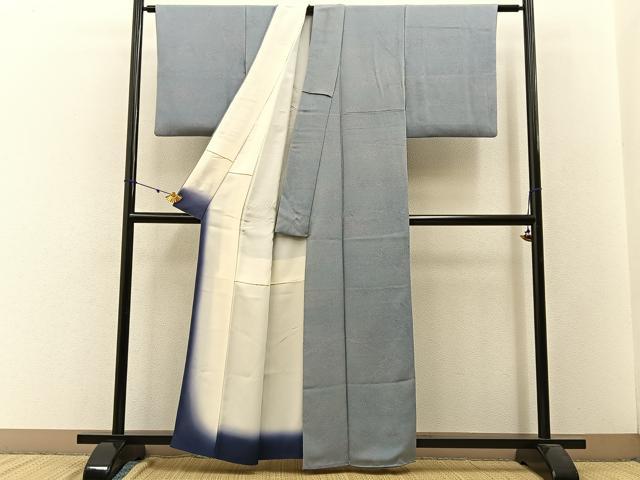 平和屋着物■上質な小紋 霞文 鬼しぼ縮緬 正絹 逸品 BAAW5956hj