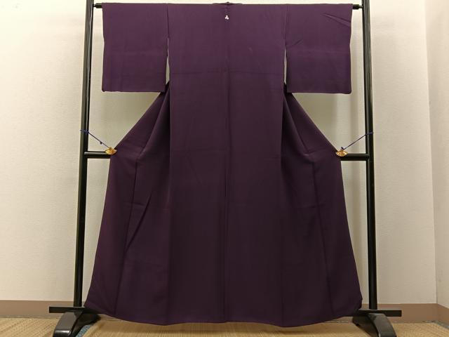 平和屋着物■上質な色無地 似せ紫色 正絹 逸品 BAAW5958hj