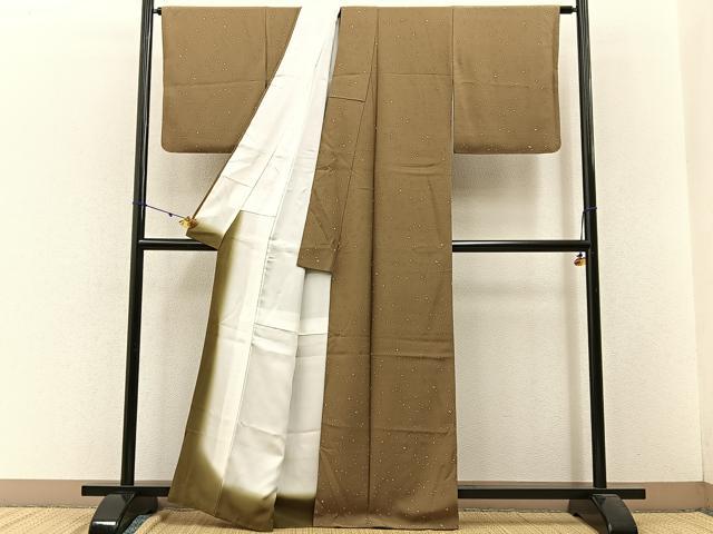 平和屋着物■上質な小紋 箔散らし 正絹 逸品 BAAW5961hj