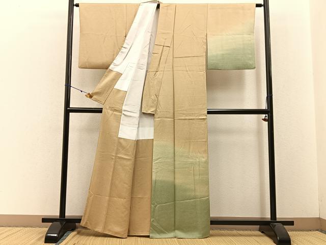 平和屋着物●訪問着 江戸小紋 鮫小紋柄 暈し染め 正絹 逸品 BAAW5976hj