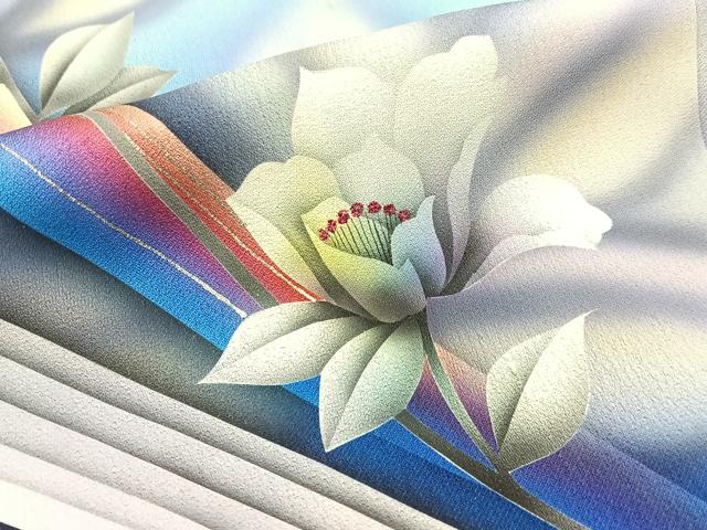 平和屋着物■訪問着 手描き 薔薇 暈し染め 金銀彩 正絹 逸品 BAAW5988hj