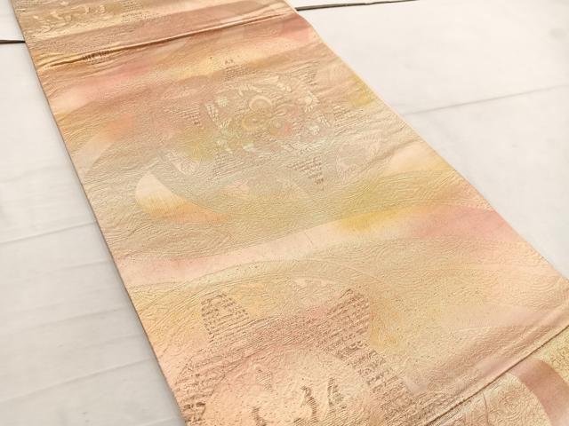 平和屋着物◎六通柄袋帯 花丸文 正絹 逸品 BAAW6043mz