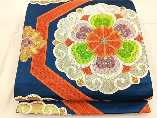平和屋着物◎六通柄袋帯 唐織 宝相華 金銀糸 正絹 逸品 BAAW6046mz
